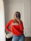 Pull Orange Pressée - M